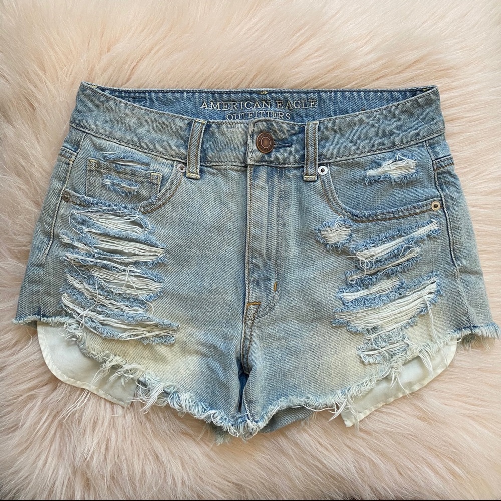 American eagle high rise jean shorts